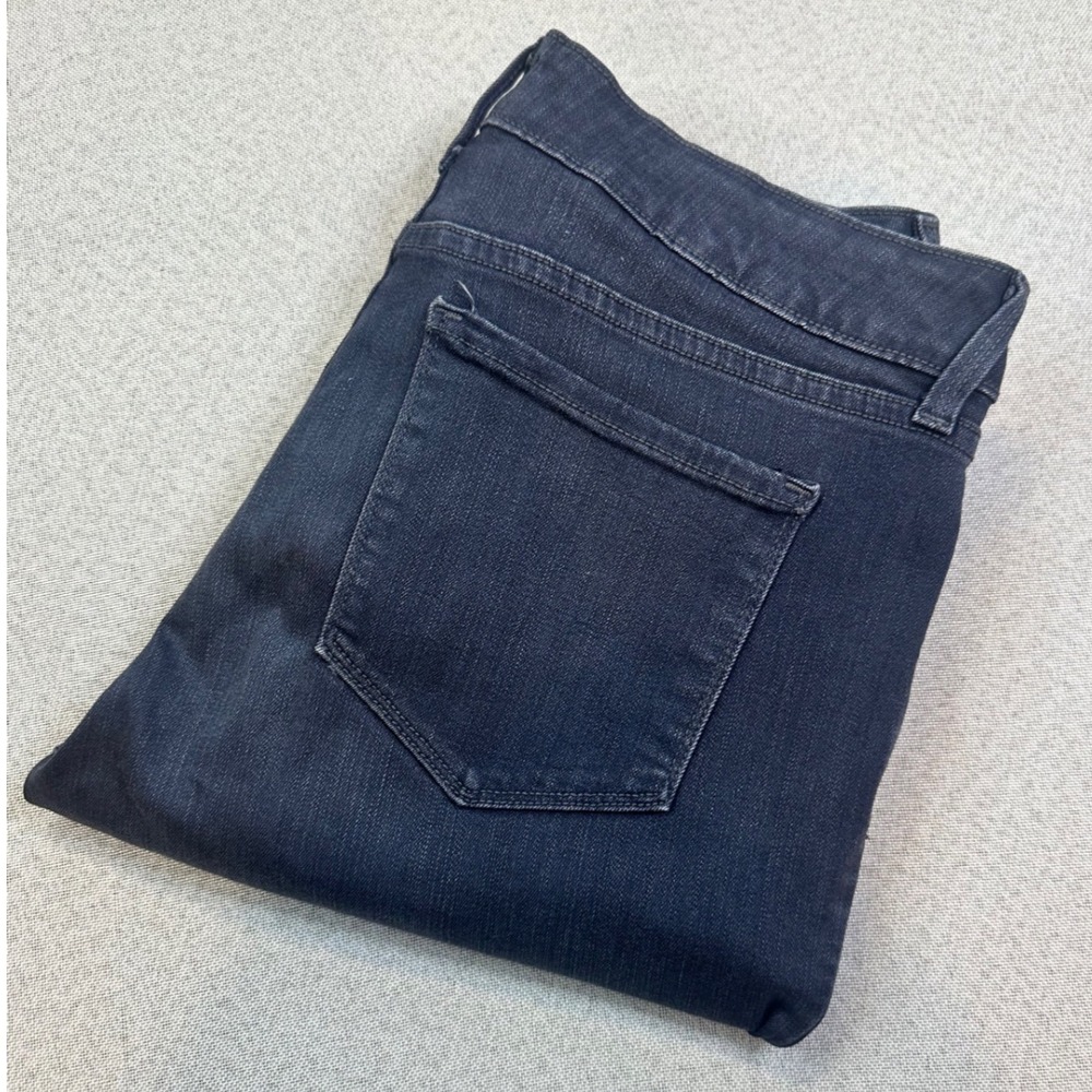 NYDJ Samantha Slim Jeans Womens 8 Dark Blue Denim Lift Tuck Classic Minimalist
